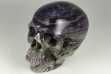 Realistic, Carved, Banded Purple and Green Fluorite Skull #199611-2